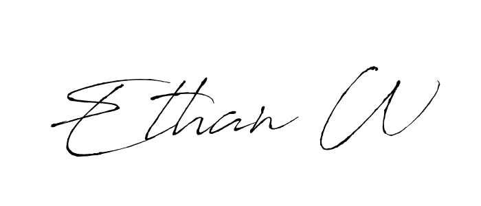 How to make Ethan W name signature. Use Antro_Vectra style for creating short signs online. This is the latest handwritten sign. Ethan W signature style 6 images and pictures png