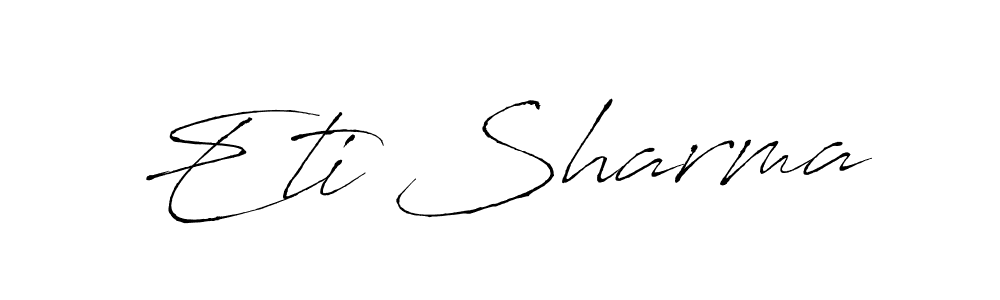 How to make Eti Sharma name signature. Use Antro_Vectra style for creating short signs online. This is the latest handwritten sign. Eti Sharma signature style 6 images and pictures png