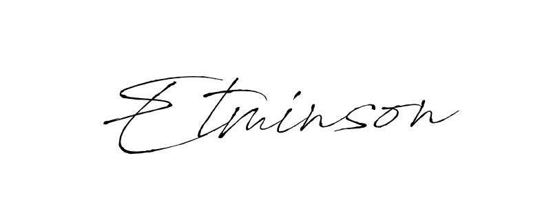 Design your own signature with our free online signature maker. With this signature software, you can create a handwritten (Antro_Vectra) signature for name Etminson. Etminson signature style 6 images and pictures png