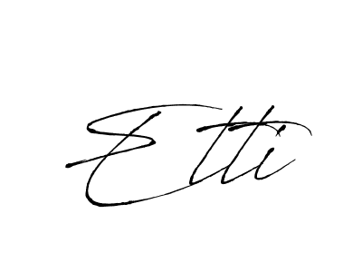 Antro_Vectra is a professional signature style that is perfect for those who want to add a touch of class to their signature. It is also a great choice for those who want to make their signature more unique. Get Etti name to fancy signature for free. Etti signature style 6 images and pictures png