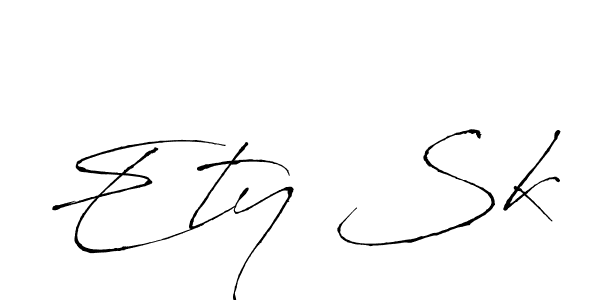 How to make Ety Sk signature? Antro_Vectra is a professional autograph style. Create handwritten signature for Ety Sk name. Ety Sk signature style 6 images and pictures png