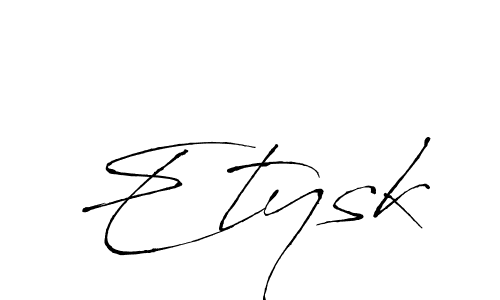 The best way (Antro_Vectra) to make a short signature is to pick only two or three words in your name. The name Etysk include a total of six letters. For converting this name. Etysk signature style 6 images and pictures png