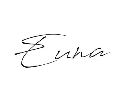 Use a signature maker to create a handwritten signature online. With this signature software, you can design (Antro_Vectra) your own signature for name Euna. Euna signature style 6 images and pictures png