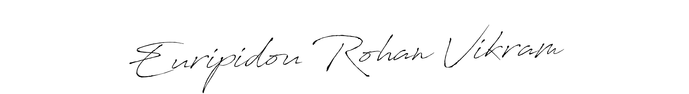 This is the best signature style for the Euripidou Rohan Vikram name. Also you like these signature font (Antro_Vectra). Mix name signature. Euripidou Rohan Vikram signature style 6 images and pictures png