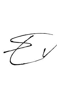 Make a beautiful signature design for name Ev. With this signature (Antro_Vectra) style, you can create a handwritten signature for free. Ev signature style 6 images and pictures png