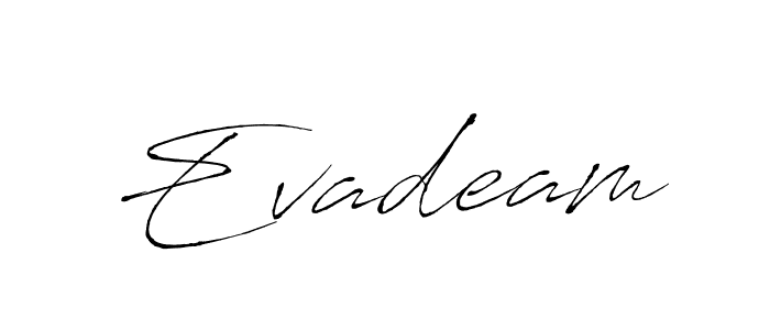 Make a beautiful signature design for name Evadeam. With this signature (Antro_Vectra) style, you can create a handwritten signature for free. Evadeam signature style 6 images and pictures png