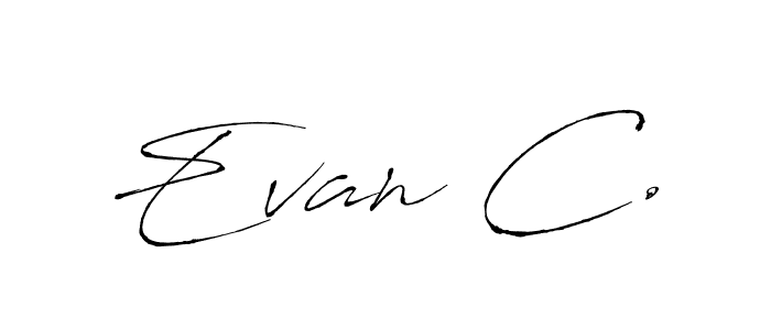 How to make Evan C. name signature. Use Antro_Vectra style for creating short signs online. This is the latest handwritten sign. Evan C. signature style 6 images and pictures png