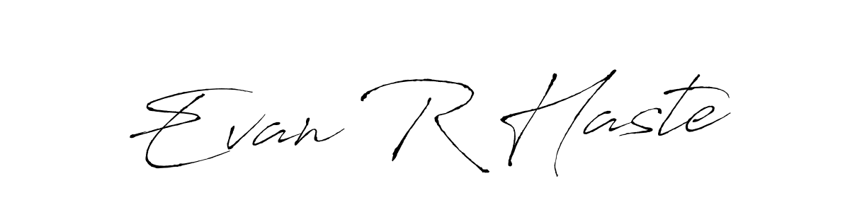 Evan R Haste stylish signature style. Best Handwritten Sign (Antro_Vectra) for my name. Handwritten Signature Collection Ideas for my name Evan R Haste. Evan R Haste signature style 6 images and pictures png