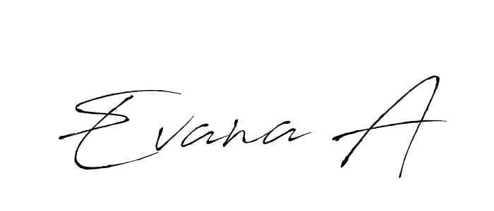 Evana A stylish signature style. Best Handwritten Sign (Antro_Vectra) for my name. Handwritten Signature Collection Ideas for my name Evana A. Evana A signature style 6 images and pictures png