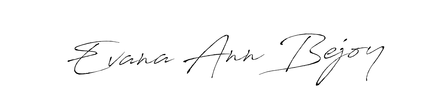 How to make Evana Ann Bejoy name signature. Use Antro_Vectra style for creating short signs online. This is the latest handwritten sign. Evana Ann Bejoy signature style 6 images and pictures png