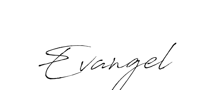 Make a beautiful signature design for name Evangel. With this signature (Antro_Vectra) style, you can create a handwritten signature for free. Evangel signature style 6 images and pictures png