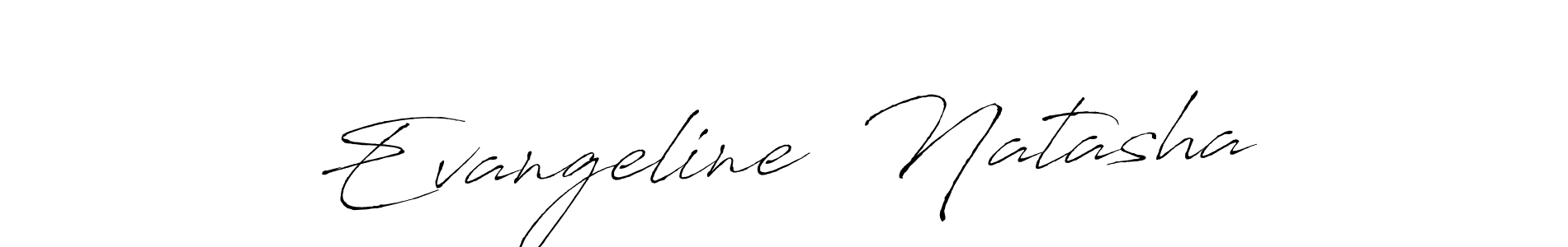 Similarly Antro_Vectra is the best handwritten signature design. Signature creator online .You can use it as an online autograph creator for name Evangeline  Natasha. Evangeline  Natasha signature style 6 images and pictures png