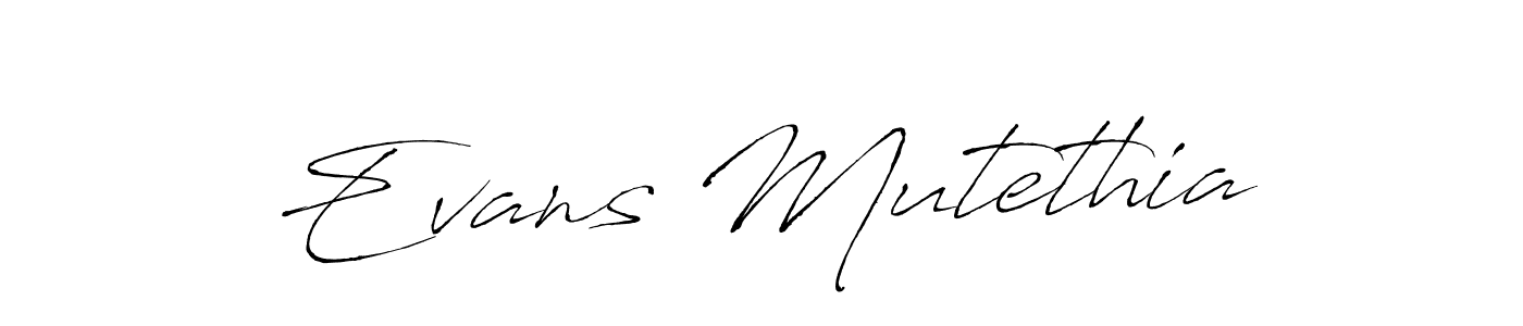 Design your own signature with our free online signature maker. With this signature software, you can create a handwritten (Antro_Vectra) signature for name Evans Mutethia. Evans Mutethia signature style 6 images and pictures png