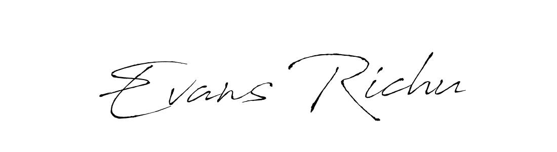 How to make Evans Richu signature? Antro_Vectra is a professional autograph style. Create handwritten signature for Evans Richu name. Evans Richu signature style 6 images and pictures png