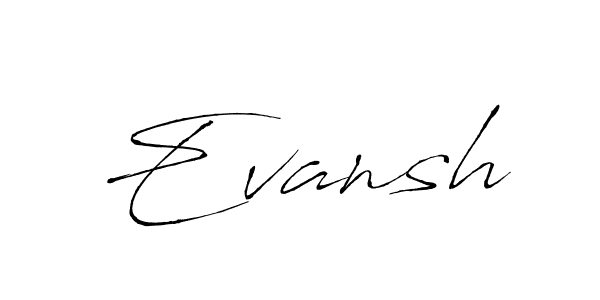 Antro_Vectra is a professional signature style that is perfect for those who want to add a touch of class to their signature. It is also a great choice for those who want to make their signature more unique. Get Evansh name to fancy signature for free. Evansh signature style 6 images and pictures png