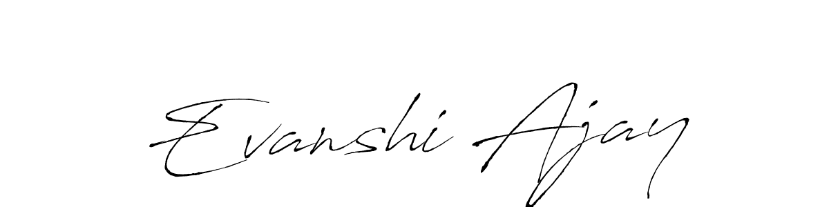 The best way (Antro_Vectra) to make a short signature is to pick only two or three words in your name. The name Evanshi Ajay include a total of six letters. For converting this name. Evanshi Ajay signature style 6 images and pictures png