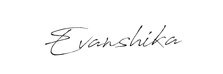 Design your own signature with our free online signature maker. With this signature software, you can create a handwritten (Antro_Vectra) signature for name Evanshika. Evanshika signature style 6 images and pictures png