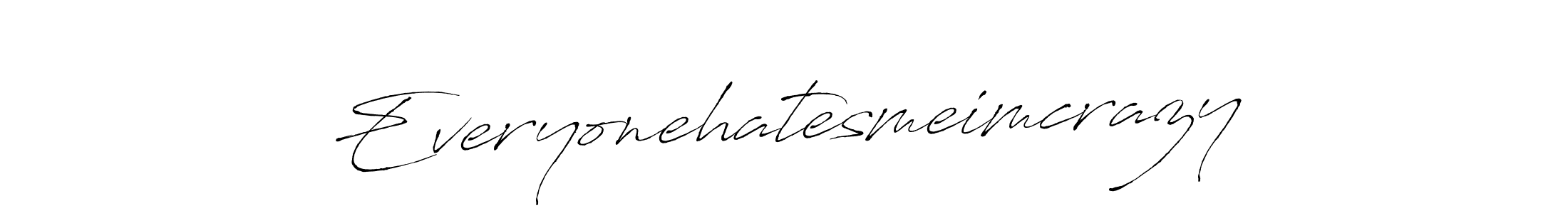 How to make Everyonehatesmeimcrazy signature? Antro_Vectra is a professional autograph style. Create handwritten signature for Everyonehatesmeimcrazy name. Everyonehatesmeimcrazy signature style 6 images and pictures png