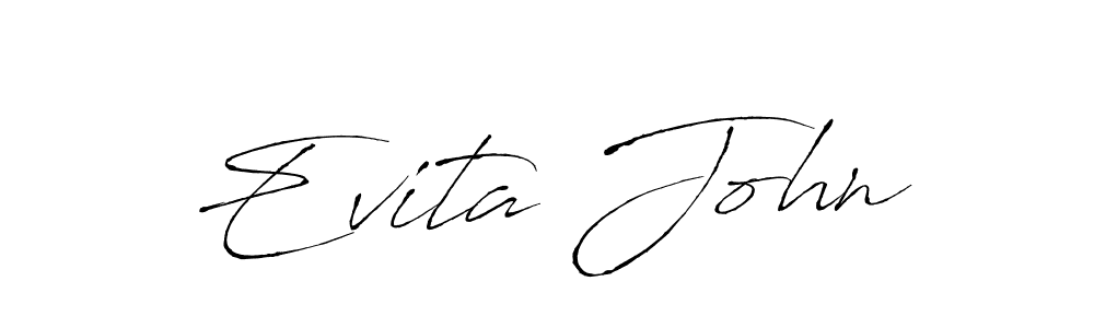 Evita John stylish signature style. Best Handwritten Sign (Antro_Vectra) for my name. Handwritten Signature Collection Ideas for my name Evita John. Evita John signature style 6 images and pictures png