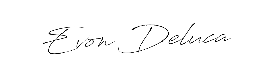 Create a beautiful signature design for name Evon Deluca. With this signature (Antro_Vectra) fonts, you can make a handwritten signature for free. Evon Deluca signature style 6 images and pictures png