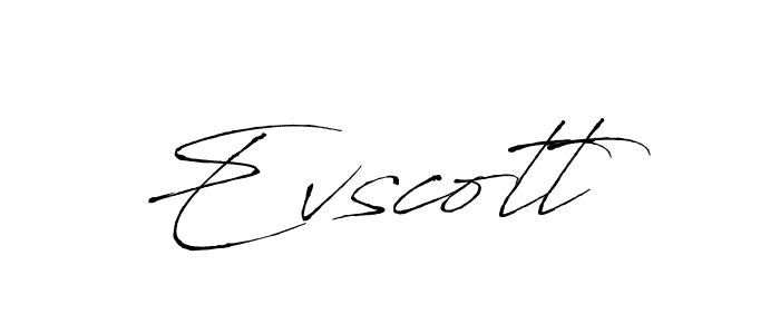 How to make Evscott name signature. Use Antro_Vectra style for creating short signs online. This is the latest handwritten sign. Evscott signature style 6 images and pictures png