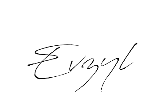Similarly Antro_Vectra is the best handwritten signature design. Signature creator online .You can use it as an online autograph creator for name Evzyl. Evzyl signature style 6 images and pictures png