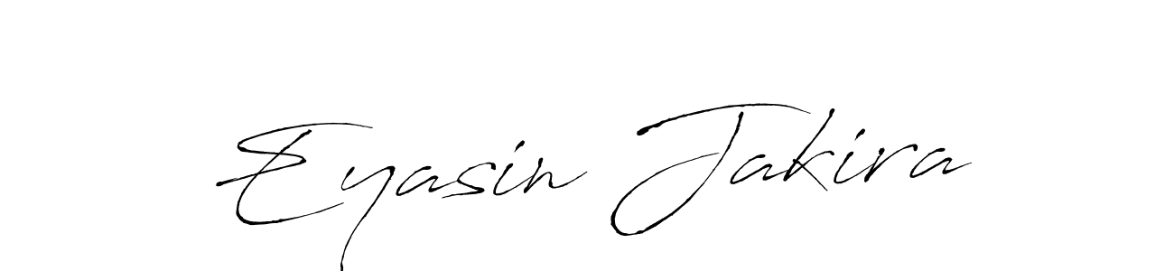 Make a beautiful signature design for name Eyasin Jakira. With this signature (Antro_Vectra) style, you can create a handwritten signature for free. Eyasin Jakira signature style 6 images and pictures png