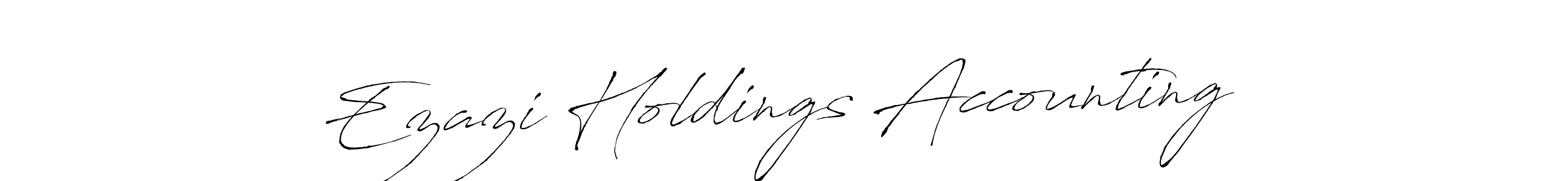 The best way (Antro_Vectra) to make a short signature is to pick only two or three words in your name. The name Ezazi Holdings Accounting  include a total of six letters. For converting this name. Ezazi Holdings Accounting  signature style 6 images and pictures png