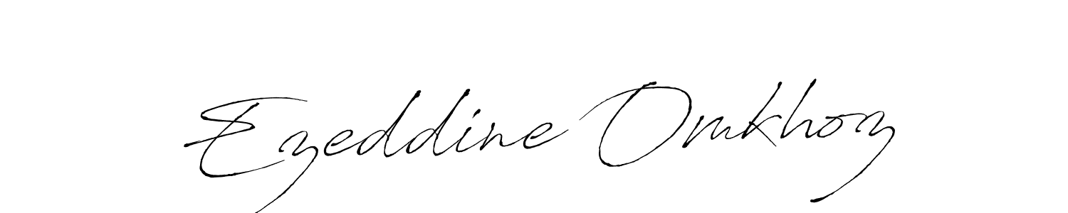 The best way (Antro_Vectra) to make a short signature is to pick only two or three words in your name. The name Ezeddine Omkhoz include a total of six letters. For converting this name. Ezeddine Omkhoz signature style 6 images and pictures png