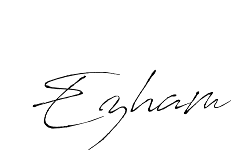 Make a beautiful signature design for name Ezham. With this signature (Antro_Vectra) style, you can create a handwritten signature for free. Ezham signature style 6 images and pictures png