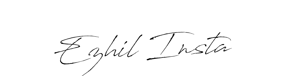 How to make Ezhil Insta name signature. Use Antro_Vectra style for creating short signs online. This is the latest handwritten sign. Ezhil Insta signature style 6 images and pictures png