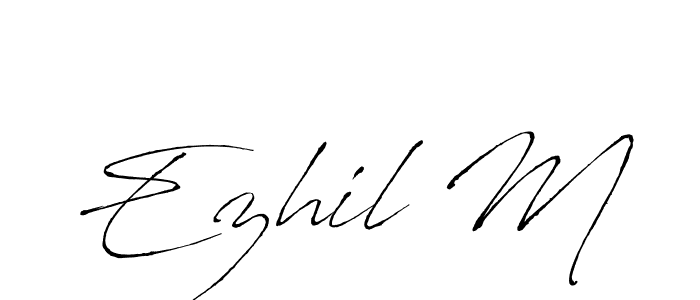 Ezhil M stylish signature style. Best Handwritten Sign (Antro_Vectra) for my name. Handwritten Signature Collection Ideas for my name Ezhil M. Ezhil M signature style 6 images and pictures png