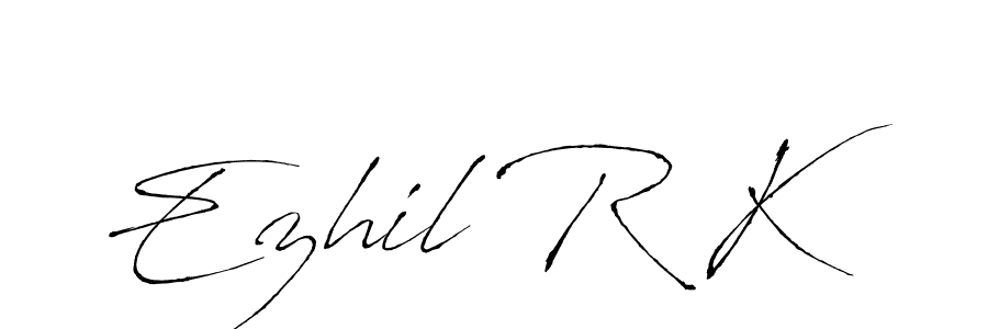 You should practise on your own different ways (Antro_Vectra) to write your name (Ezhil R K) in signature. don't let someone else do it for you. Ezhil R K signature style 6 images and pictures png