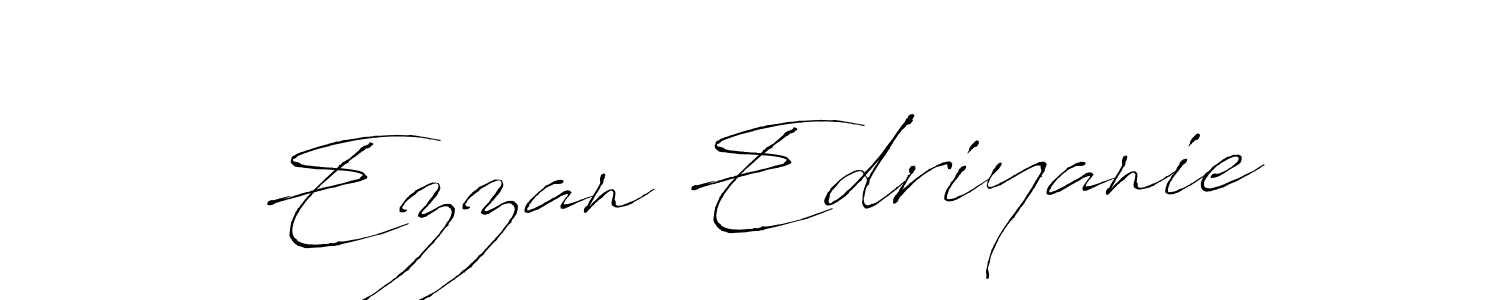 How to make Ezzan Edriyanie name signature. Use Antro_Vectra style for creating short signs online. This is the latest handwritten sign. Ezzan Edriyanie signature style 6 images and pictures png