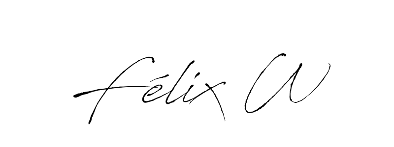 The best way (Antro_Vectra) to make a short signature is to pick only two or three words in your name. The name Félix W include a total of six letters. For converting this name. Félix W signature style 6 images and pictures png