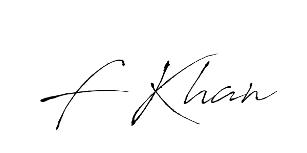 Design your own signature with our free online signature maker. With this signature software, you can create a handwritten (Antro_Vectra) signature for name F Khan. F Khan signature style 6 images and pictures png