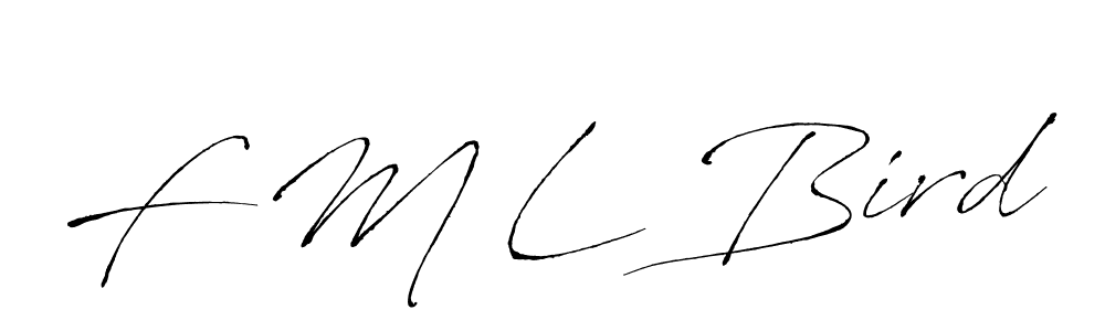 if you are searching for the best signature style for your name F M L Bird. so please give up your signature search. here we have designed multiple signature styles  using Antro_Vectra. F M L Bird signature style 6 images and pictures png