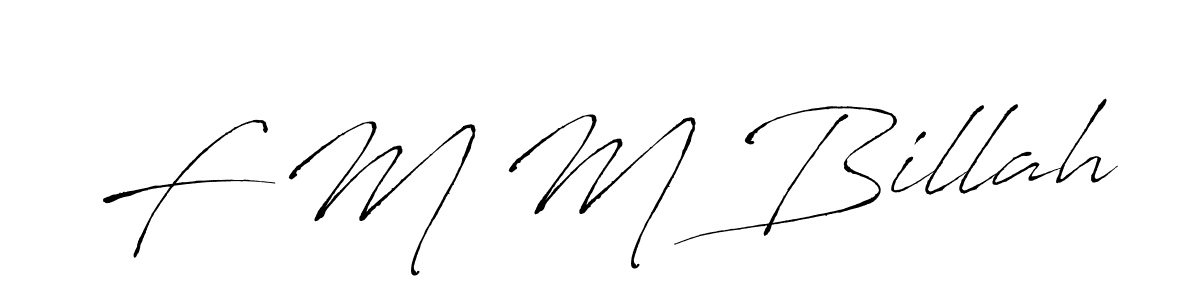 How to make F M M Billah name signature. Use Antro_Vectra style for creating short signs online. This is the latest handwritten sign. F M M Billah signature style 6 images and pictures png