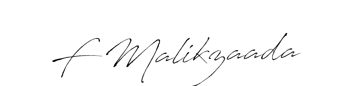 Create a beautiful signature design for name F Malikzaada. With this signature (Antro_Vectra) fonts, you can make a handwritten signature for free. F Malikzaada signature style 6 images and pictures png