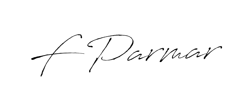 Use a signature maker to create a handwritten signature online. With this signature software, you can design (Antro_Vectra) your own signature for name F Parmar. F Parmar signature style 6 images and pictures png