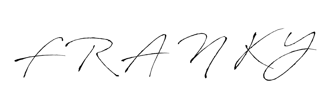 The best way (Antro_Vectra) to make a short signature is to pick only two or three words in your name. The name F R A N K Y include a total of six letters. For converting this name. F R A N K Y signature style 6 images and pictures png