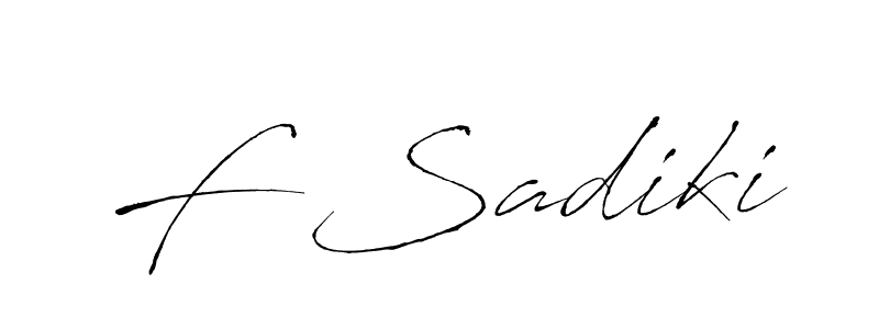 Antro_Vectra is a professional signature style that is perfect for those who want to add a touch of class to their signature. It is also a great choice for those who want to make their signature more unique. Get F Sadiki name to fancy signature for free. F Sadiki signature style 6 images and pictures png