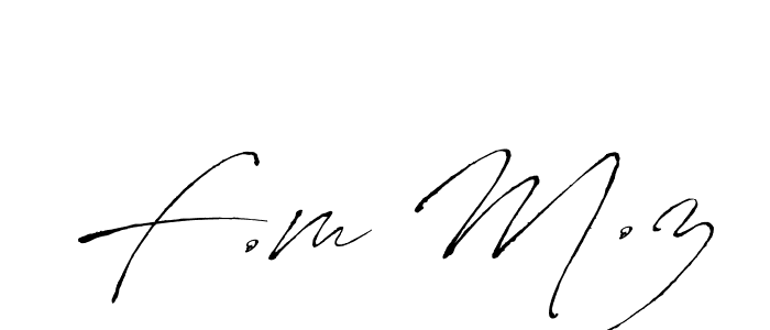 Make a beautiful signature design for name F.m M.z. With this signature (Antro_Vectra) style, you can create a handwritten signature for free. F.m M.z signature style 6 images and pictures png