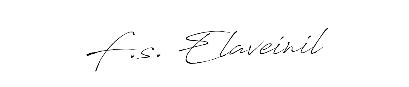 Create a beautiful signature design for name F.s. Elaveinil. With this signature (Antro_Vectra) fonts, you can make a handwritten signature for free. F.s. Elaveinil signature style 6 images and pictures png