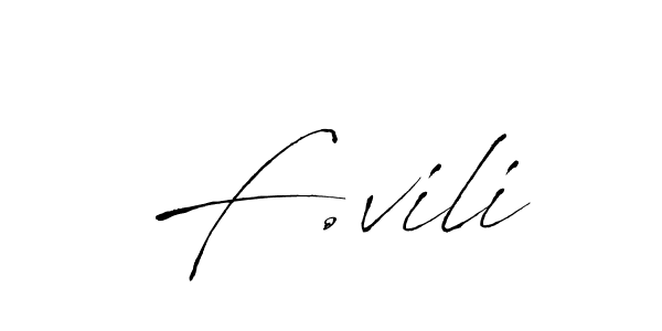 Make a beautiful signature design for name F.vili. With this signature (Antro_Vectra) style, you can create a handwritten signature for free. F.vili signature style 6 images and pictures png