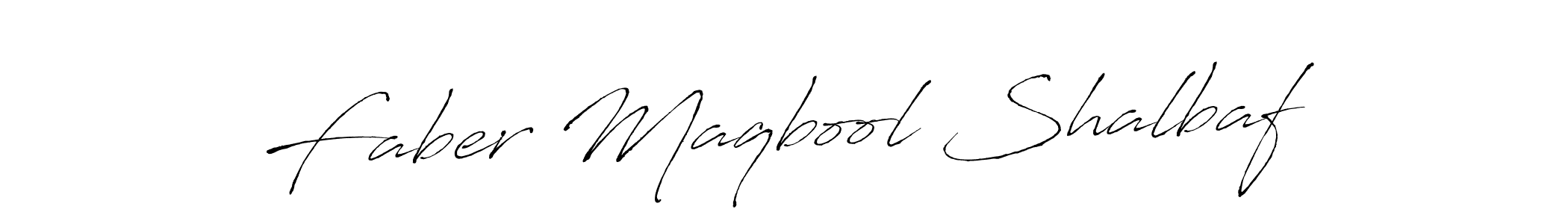 Use a signature maker to create a handwritten signature online. With this signature software, you can design (Antro_Vectra) your own signature for name Faber Maqbool Shalbaf. Faber Maqbool Shalbaf signature style 6 images and pictures png