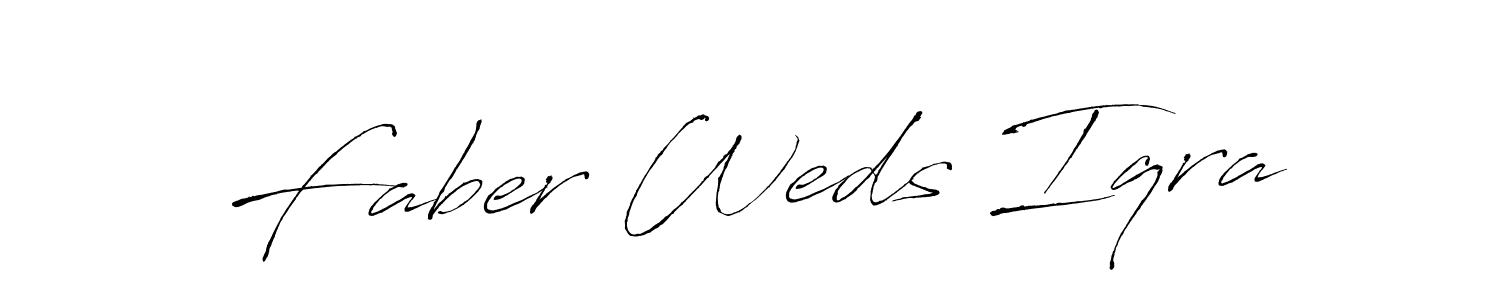 Also You can easily find your signature by using the search form. We will create Faber Weds Iqra name handwritten signature images for you free of cost using Antro_Vectra sign style. Faber Weds Iqra signature style 6 images and pictures png