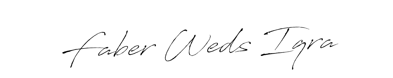 Also You can easily find your signature by using the search form. We will create Faber Weds Iqra name handwritten signature images for you free of cost using Antro_Vectra sign style. Faber Weds Iqra signature style 6 images and pictures png