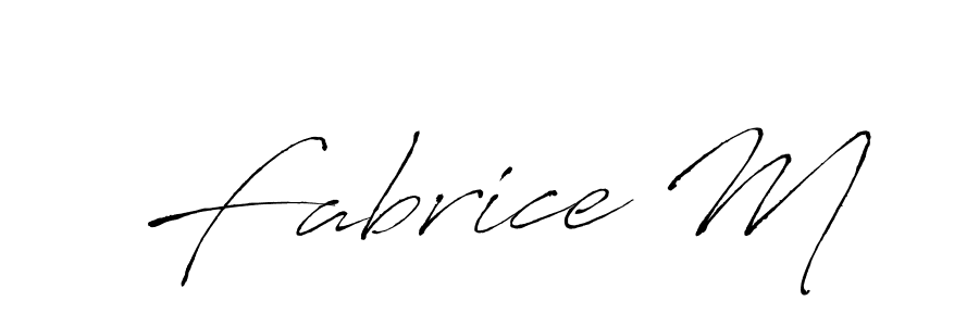 Make a beautiful signature design for name Fabrice M. With this signature (Antro_Vectra) style, you can create a handwritten signature for free. Fabrice M signature style 6 images and pictures png