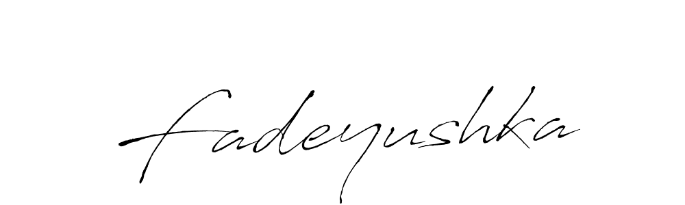 Use a signature maker to create a handwritten signature online. With this signature software, you can design (Antro_Vectra) your own signature for name Fadeyushka. Fadeyushka signature style 6 images and pictures png